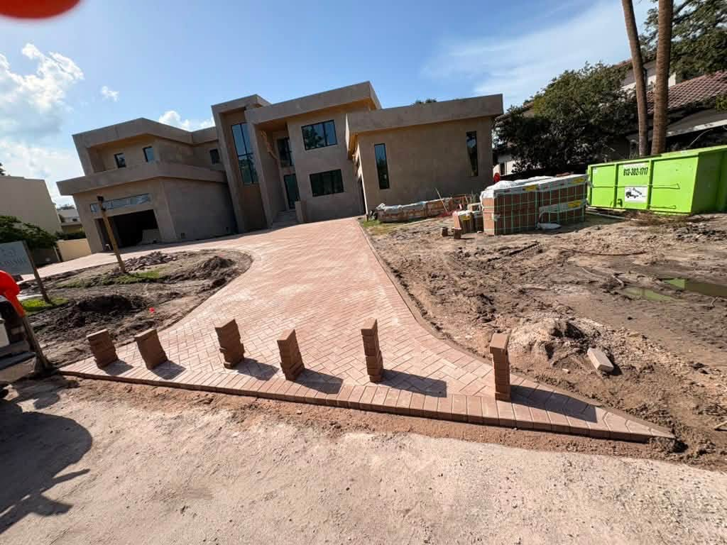 Herringbone Brick Driveway