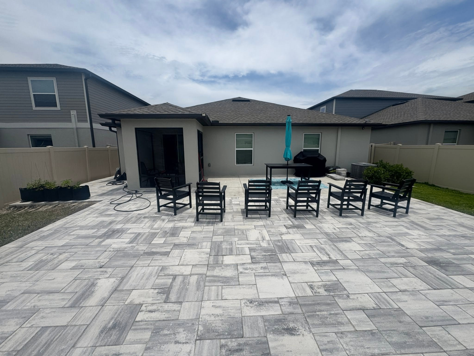 Modern Gray Paver Patio